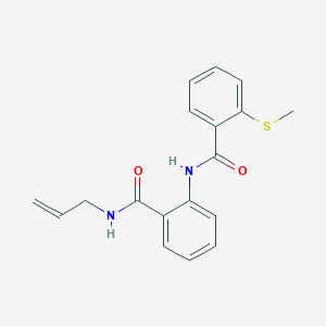 molecular formula C18H18N2O2S B4190956 N-{2-[(allylamino)carbonyl]phenyl}-2-(methylthio)benzamide 