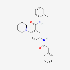 molecular formula C27H29N3O2 B4190964 N-(2-methylphenyl)-5-[(phenylacetyl)amino]-2-(1-piperidinyl)benzamide 