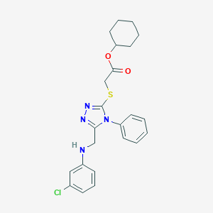 molecular formula C23H25ClN4O2S B419097 Cyclohexyl riazino[5,6-b]indol-3-yl)sulfanyl]acetamide 