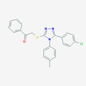 molecular formula C23H18ClN3OS B419101 2-{[5-(4-chlorophenyl)-4-(4-methylphenyl)-4H-1,2,4-triazol-3-yl]sulfanyl}-1-phenylethanone 