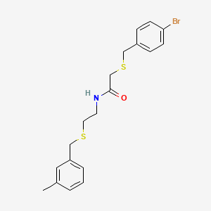 molecular formula C19H22BrNOS2 B4191016 2-[(4-bromobenzyl)thio]-N-{2-[(3-methylbenzyl)thio]ethyl}acetamide 