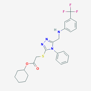 molecular formula C24H25F3N4O2S B419102 cyclohexyl [(4-phenyl-5-{[3-(trifluoromethyl)anilino]methyl}-4H-1,2,4-triazol-3-yl)sulfanyl]acetate 