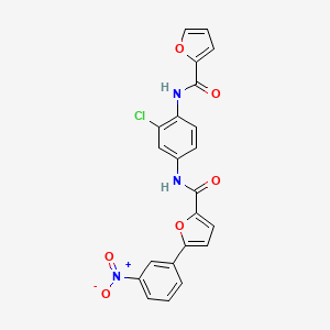 molecular formula C22H14ClN3O6 B4191035 N-[3-chloro-4-(2-furoylamino)phenyl]-5-(3-nitrophenyl)-2-furamide 