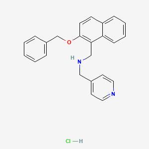 molecular formula C24H23ClN2O B4191040 {[2-(benzyloxy)-1-naphthyl]methyl}(4-pyridinylmethyl)amine hydrochloride 