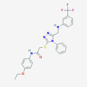 N-(4-ethoxyphenyl)-2-[(4-phenyl-5-{[3-(trifluoromethyl)anilino]methyl}-4H-1,2,4-triazol-3-yl)sulfanyl]acetamide