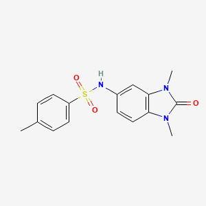 molecular formula C16H17N3O3S B4191053 N-(1,3-dimethyl-2-oxo-2,3-dihydro-1H-benzimidazol-5-yl)-4-methylbenzenesulfonamide 