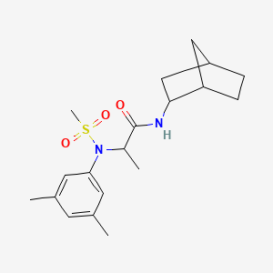 molecular formula C19H28N2O3S B4191056 N~1~-bicyclo[2.2.1]hept-2-yl-N~2~-(3,5-dimethylphenyl)-N~2~-(methylsulfonyl)alaninamide 