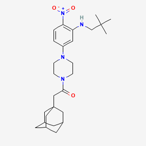 5-[4-(1-adamantylacetyl)-1-piperazinyl]-N-(2,2-dimethylpropyl)-2-nitroaniline