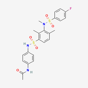 N-{4-[({3-[[(4-fluorophenyl)sulfonyl](methyl)amino]-2,4-dimethylphenyl}sulfonyl)amino]phenyl}acetamide