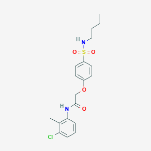 molecular formula C19H23ClN2O4S B4191082 2-{4-[(butylamino)sulfonyl]phenoxy}-N-(3-chloro-2-methylphenyl)acetamide 