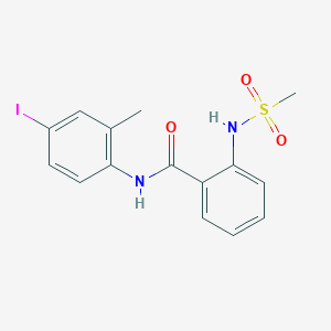 molecular formula C15H15IN2O3S B4191084 N-(4-iodo-2-methylphenyl)-2-[(methylsulfonyl)amino]benzamide 