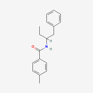 molecular formula C18H21NO B4191092 N-(1-benzylpropyl)-4-methylbenzamide 