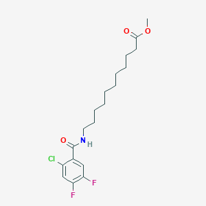 molecular formula C19H26ClF2NO3 B4191100 methyl 11-[(2-chloro-4,5-difluorobenzoyl)amino]undecanoate 