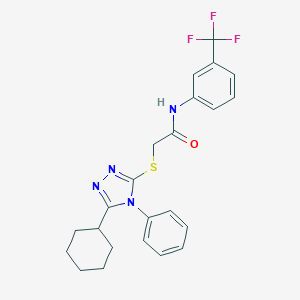 2-[(5-cyclohexyl-4-phenyl-4H-1,2,4-triazol-3-yl)sulfanyl]-N-[3-(trifluoromethyl)phenyl]acetamide