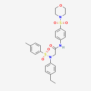 molecular formula C27H31N3O6S2 B4191118 N~2~-(4-ethylphenyl)-N~2~-[(4-methylphenyl)sulfonyl]-N~1~-[4-(4-morpholinylsulfonyl)phenyl]glycinamide 