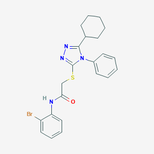 molecular formula C22H23BrN4OS B419112 N-(2-bromophenyl)-2-[(5-cyclohexyl-4-phenyl-1,2,4-triazol-3-yl)sulfanyl]acetamide CAS No. 332872-86-3
