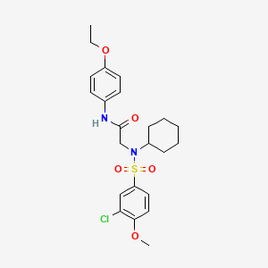 molecular formula C23H29ClN2O5S B4191122 N~2~-[(3-chloro-4-methoxyphenyl)sulfonyl]-N~2~-cyclohexyl-N~1~-(4-ethoxyphenyl)glycinamide 