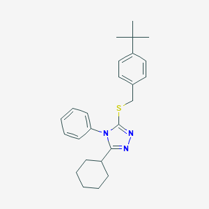 molecular formula C25H31N3S B419113 4-tert-butylbenzyl 5-cyclohexyl-4-phenyl-4H-1,2,4-triazol-3-yl sulfide 