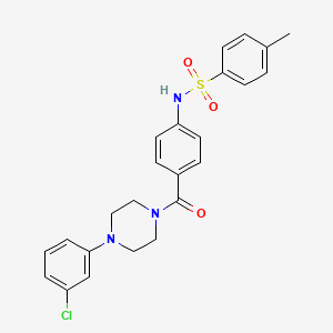 molecular formula C24H24ClN3O3S B4191138 N-(4-{[4-(3-chlorophenyl)-1-piperazinyl]carbonyl}phenyl)-4-methylbenzenesulfonamide 