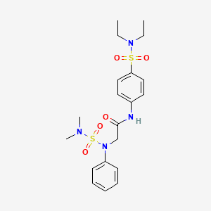 molecular formula C20H28N4O5S2 B4191155 N~1~-{4-[(diethylamino)sulfonyl]phenyl}-N~2~-[(dimethylamino)sulfonyl]-N~2~-phenylglycinamide 