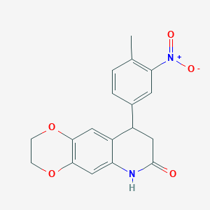 molecular formula C18H16N2O5 B4191161 9-(4-methyl-3-nitrophenyl)-2,3,8,9-tetrahydro[1,4]dioxino[2,3-g]quinolin-7(6H)-one 