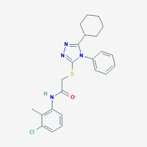 N-(3-chloro-2-methylphenyl)-2-[(5-cyclohexyl-4-phenyl-4H-1,2,4-triazol-3-yl)sulfanyl]acetamide