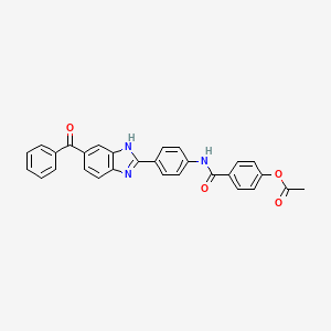molecular formula C29H21N3O4 B4191170 4-({[4-(5-benzoyl-1H-benzimidazol-2-yl)phenyl]amino}carbonyl)phenyl acetate 