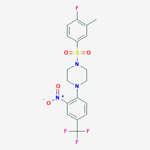 molecular formula C18H17F4N3O4S B4191181 1-[(4-fluoro-3-methylphenyl)sulfonyl]-4-[2-nitro-4-(trifluoromethyl)phenyl]piperazine 