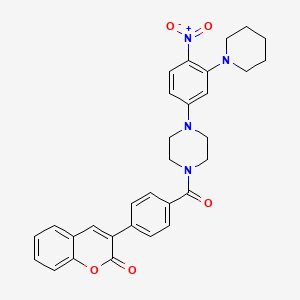 3-[4-({4-[4-nitro-3-(1-piperidinyl)phenyl]-1-piperazinyl}carbonyl)phenyl]-2H-chromen-2-one