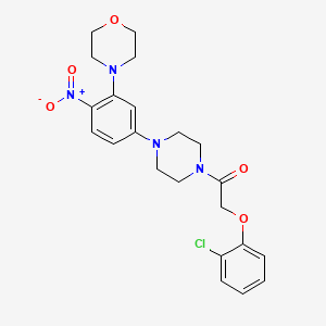 molecular formula C22H25ClN4O5 B4191206 4-(5-{4-[(2-chlorophenoxy)acetyl]-1-piperazinyl}-2-nitrophenyl)morpholine 