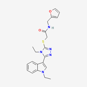 molecular formula C21H23N5O2S B4191222 2-{[4-ethyl-5-(1-ethyl-1H-indol-3-yl)-4H-1,2,4-triazol-3-yl]thio}-N-(2-furylmethyl)acetamide 