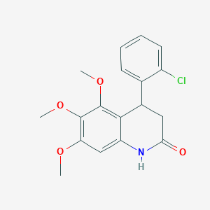 molecular formula C18H18ClNO4 B4191239 4-(2-chlorophenyl)-5,6,7-trimethoxy-3,4-dihydro-2(1H)-quinolinone 
