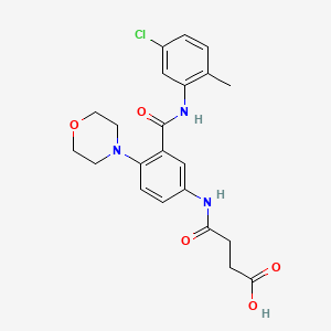 molecular formula C22H24ClN3O5 B4191244 4-{[3-{[(5-chloro-2-methylphenyl)amino]carbonyl}-4-(4-morpholinyl)phenyl]amino}-4-oxobutanoic acid 