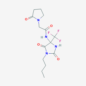 molecular formula C14H19F3N4O4 B4191271 N-[1-butyl-2,5-dioxo-4-(trifluoromethyl)-4-imidazolidinyl]-2-(2-oxo-1-pyrrolidinyl)acetamide 