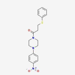 molecular formula C19H21N3O3S B4191294 1-(4-nitrophenyl)-4-[3-(phenylthio)propanoyl]piperazine 