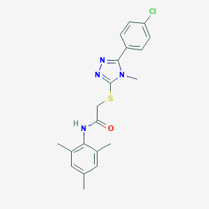 2-{[5-(4-chlorophenyl)-4-methyl-4H-1,2,4-triazol-3-yl]sulfanyl}-N-mesitylacetamide