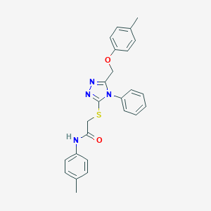 molecular formula C25H24N4O2S B419131 2-({5-[(4-methylphenoxy)methyl]-4-phenyl-4H-1,2,4-triazol-3-yl}sulfanyl)-N-(4-methylphenyl)acetamide 