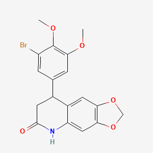 molecular formula C18H16BrNO5 B4191324 8-(3-bromo-4,5-dimethoxyphenyl)-7,8-dihydro[1,3]dioxolo[4,5-g]quinolin-6(5H)-one 