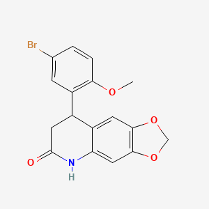 molecular formula C17H14BrNO4 B4191333 8-(5-bromo-2-methoxyphenyl)-7,8-dihydro[1,3]dioxolo[4,5-g]quinolin-6(5H)-one 
