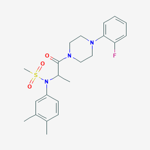 molecular formula C22H28FN3O3S B4191336 N-(3,4-dimethylphenyl)-N-{2-[4-(2-fluorophenyl)-1-piperazinyl]-1-methyl-2-oxoethyl}methanesulfonamide 