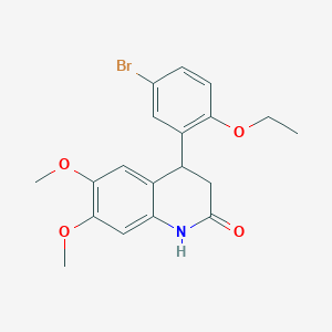 molecular formula C19H20BrNO4 B4191341 4-(5-bromo-2-ethoxyphenyl)-6,7-dimethoxy-3,4-dihydro-2(1H)-quinolinone 