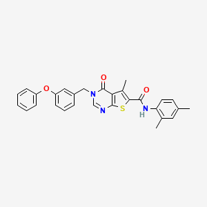 molecular formula C29H25N3O3S B4191352 N-(2,4-dimethylphenyl)-5-methyl-4-oxo-3-(3-phenoxybenzyl)-3,4-dihydrothieno[2,3-d]pyrimidine-6-carboxamide 