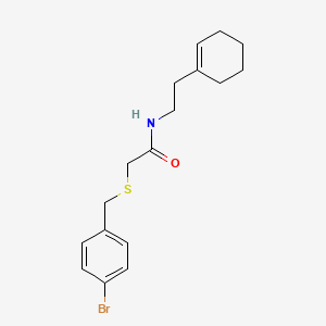 molecular formula C17H22BrNOS B4191357 2-[(4-bromobenzyl)thio]-N-[2-(1-cyclohexen-1-yl)ethyl]acetamide 