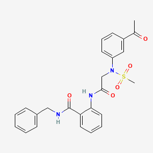 molecular formula C25H25N3O5S B4191359 2-{[N-(3-acetylphenyl)-N-(methylsulfonyl)glycyl]amino}-N-benzylbenzamide 