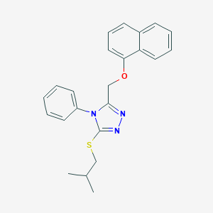 molecular formula C23H23N3OS B419136 3-(isobutylsulfanyl)-5-[(1-naphthyloxy)methyl]-4-phenyl-4H-1,2,4-triazole 