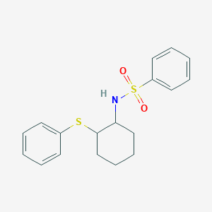 molecular formula C18H21NO2S2 B4191367 N-[2-(苯硫基)环己基]苯磺酰胺 