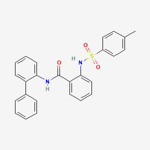 molecular formula C26H22N2O3S B4191369 N-2-biphenylyl-2-{[(4-methylphenyl)sulfonyl]amino}benzamide 