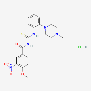 molecular formula C20H24ClN5O4S B4191372 4-methoxy-N-({[2-(4-methyl-1-piperazinyl)phenyl]amino}carbonothioyl)-3-nitrobenzamide hydrochloride 