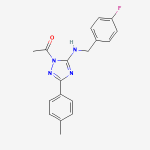 molecular formula C18H17FN4O B4191379 1-acetyl-N-(4-fluorobenzyl)-3-(4-methylphenyl)-1H-1,2,4-triazol-5-amine 