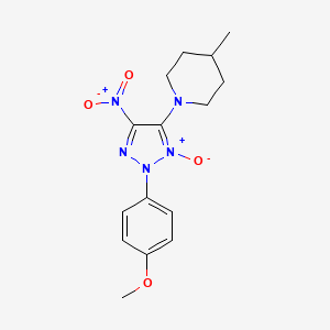 molecular formula C15H19N5O4 B4191384 1-[2-(4-methoxyphenyl)-5-nitro-3-oxido-2H-1,2,3-triazol-4-yl]-4-methylpiperidine 
